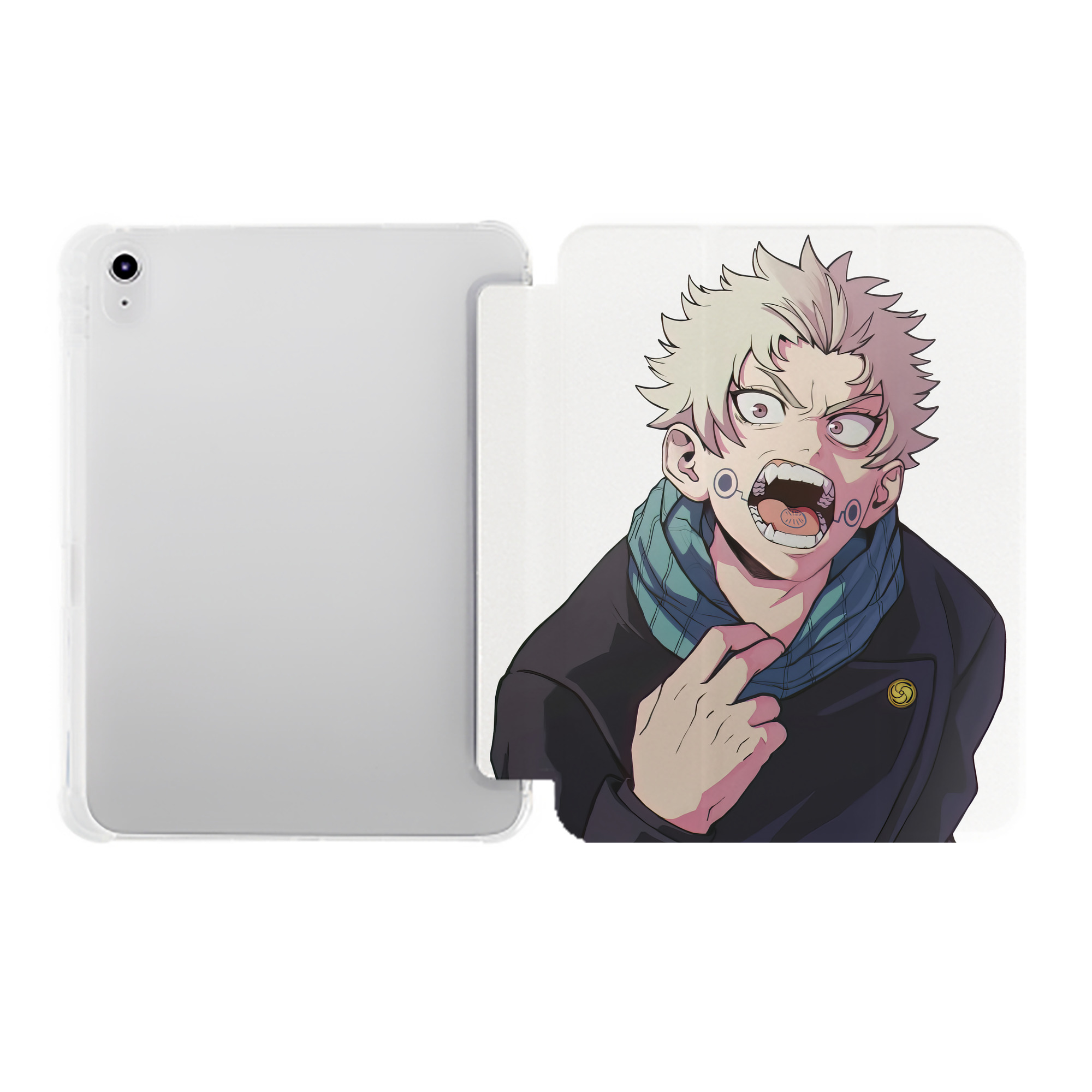 （画像用） 呪術廻戦 Jujutsu Kaisen IPad ケース ペン収納付き 三つ折りスタンド PUレザー×シリコン 対応機種9.5/10.5/10.9インチ